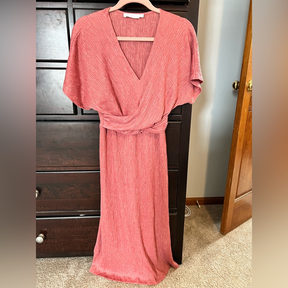 All In Favor Pink Midi Dress